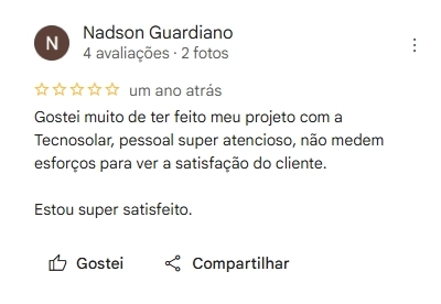 Depoimento do cliente Nadson sobre a economia e eficiência do sistema solar instalado em Pirajá, Salvador.